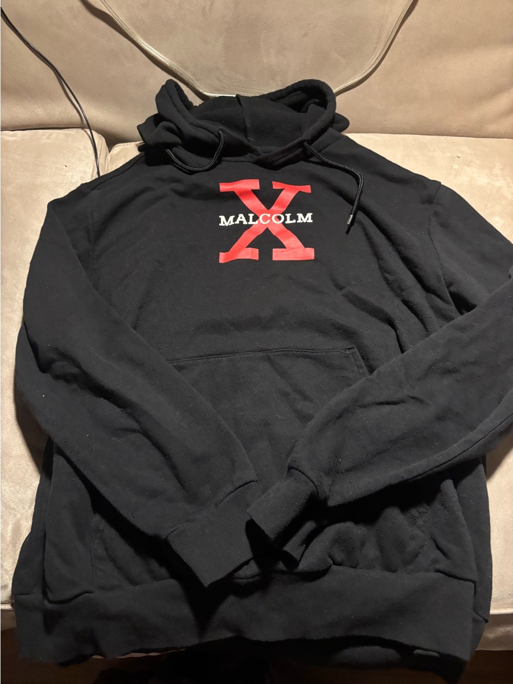 Malcolm X Black Pullover Hoodie Freedom Justice Equality Double Sided Graphic